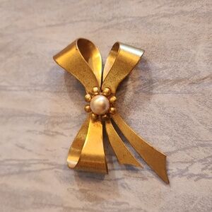 Antique CORO Bow Brooch